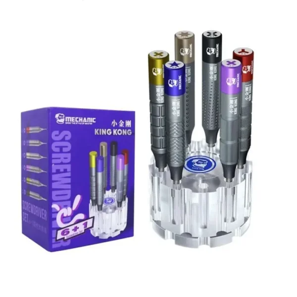 KIT DE DESTORNILLADOR KING KONG (6 EN 1) CON SOPORTE MECHANIC