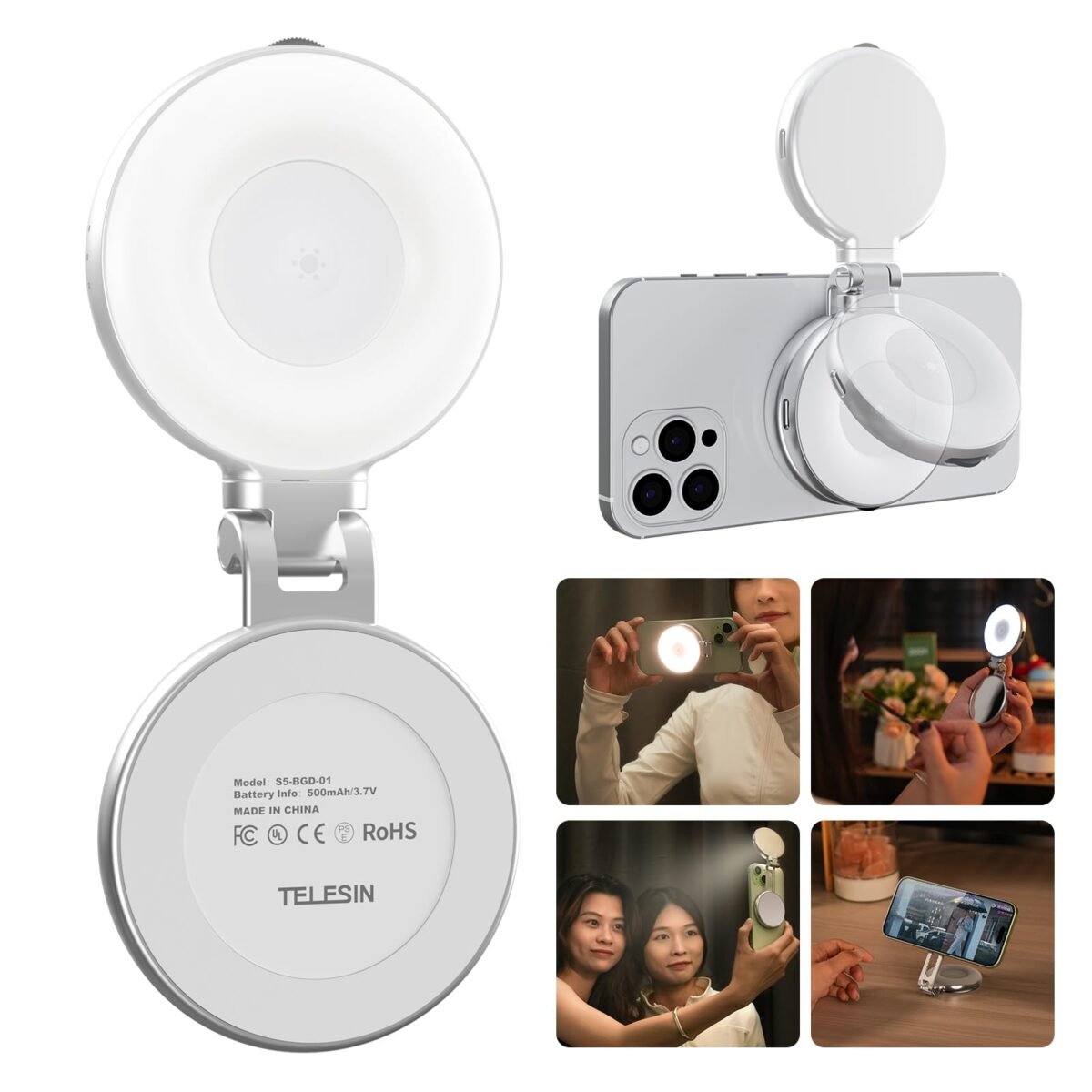 SOPORTE (TELESIN) S5-BGD-01 PARA CELULAR COM LUZ LED - Imagen 1