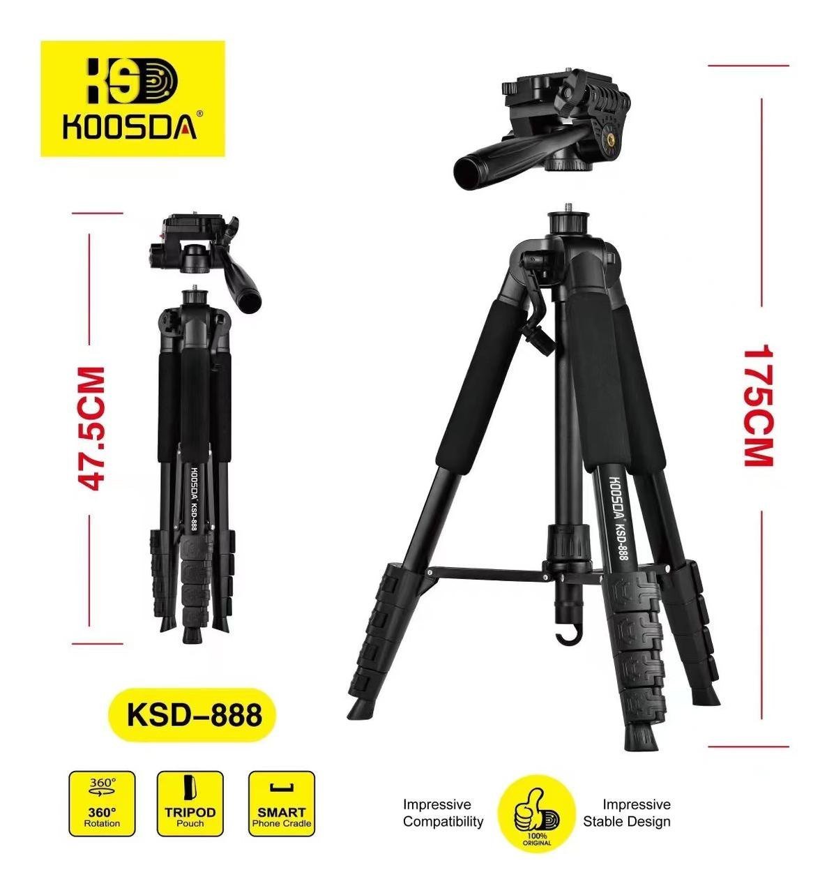 262133-1 SOPORTE (KOOSDA) KSD-888 TRIPOD P/CAMERA - Imagen 1