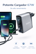 ADAPTADOR TOMADA VEZR VZ19 67W (USB/2TIPOC) - Imagen 2
