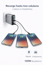 ADAPTADOR TOMADA VEZR VZ20 120W (USB/2TIPOC) - Imagen 2