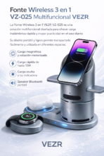 FONTE WIRELESS 3 EN 1 VZ-025 MULTIFUNCIONAL VEZR - Imagen 2